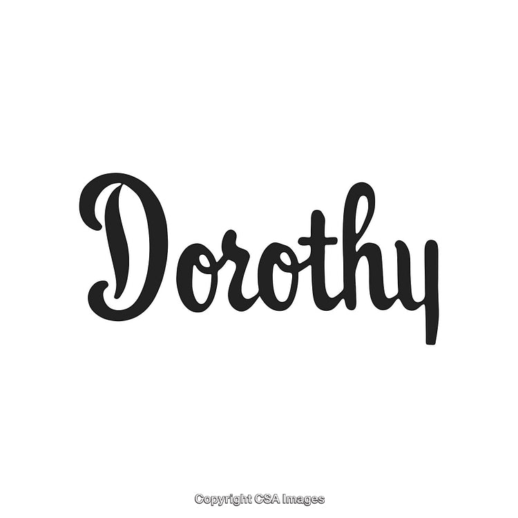 Stylized Black Script Text Displaying the Word 'Dorothy' on White Background