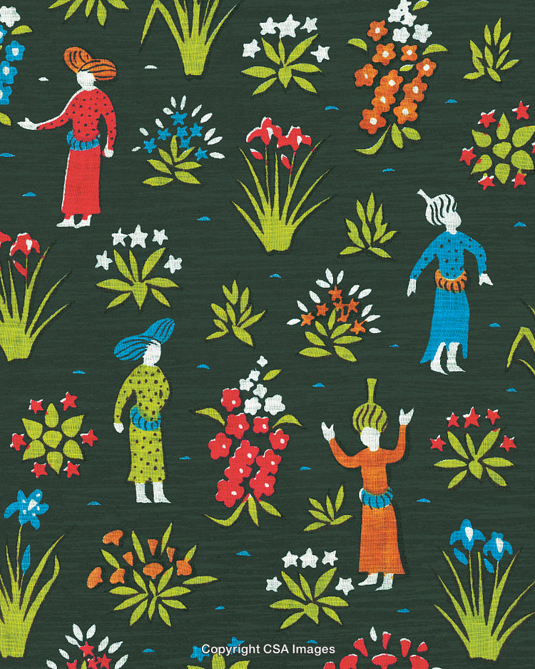 Pattern of Women in a Garden