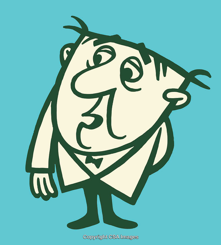 Humorous Cartoon Character Illustration with a Comical Facial Expression