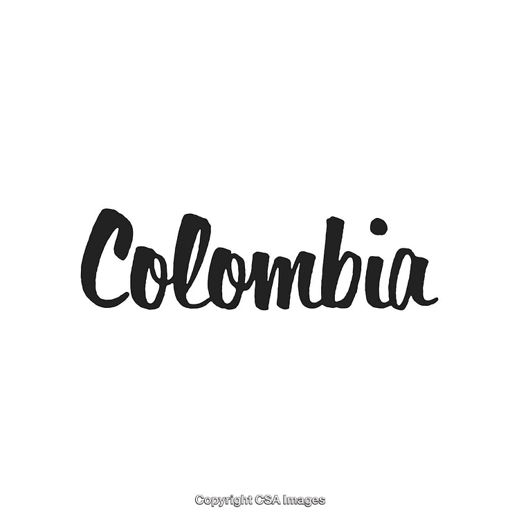 Elegant Brush Calligraphy Wordmark Featuring the Text 'Colombia' in Bold Style
