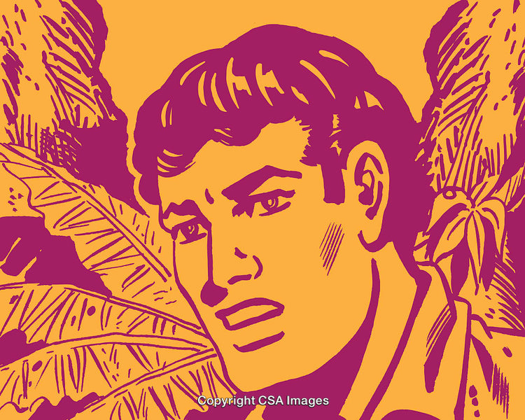 Pop Art Illustration of a Man in Nature with Vibrant Colors