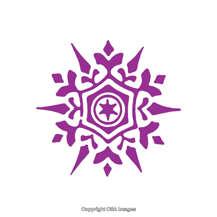 Intricate Purple Star-Shaped Mandala on White Background
