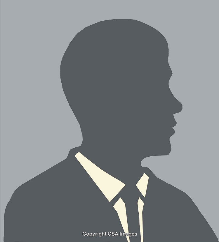 Silhouette Illustration of a Male Profile in Formal Attire