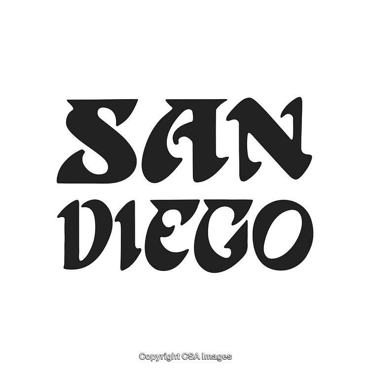 Bold San Diego Text Design in Retro Typography Style