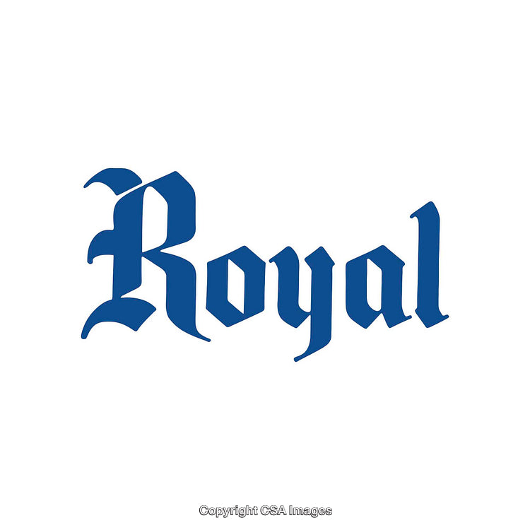 Classic Blue Text Reading 'Royal' in Elegant Gothic Font Style