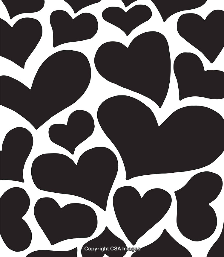 Black and White Hearts Pattern Background for Artistic Use