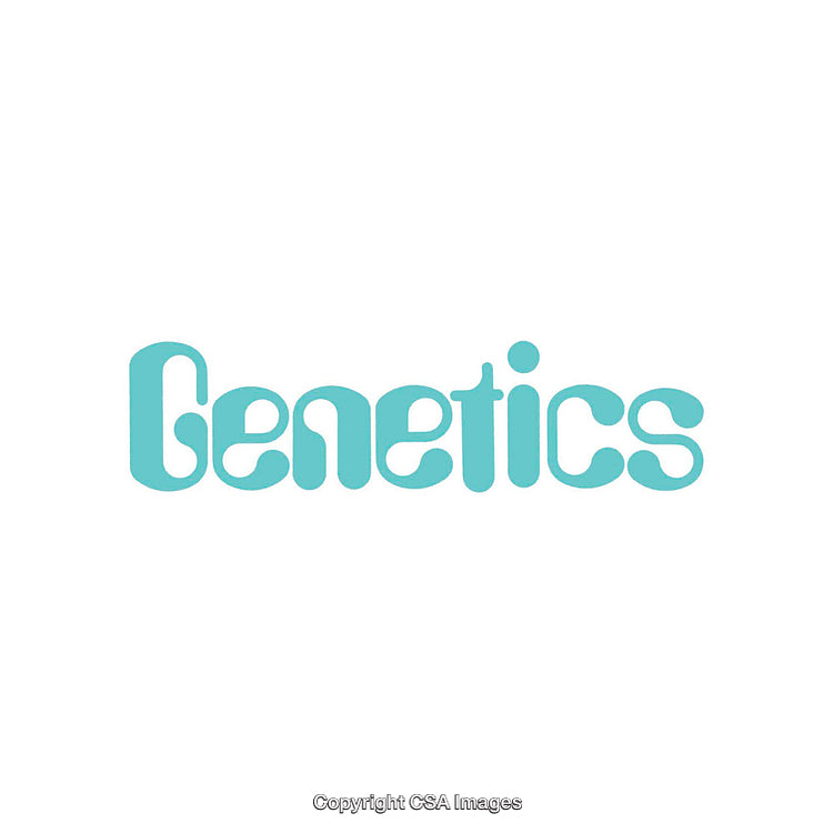 Stylized Typography Image Highlighting the Word Genetics in Aqua Blue Design