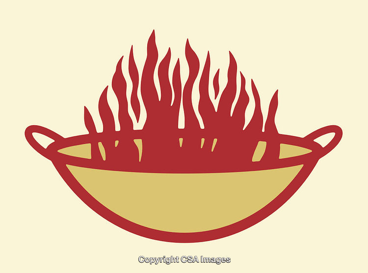 Illustration of a Cooking Pot with Smoke in Minimal Design