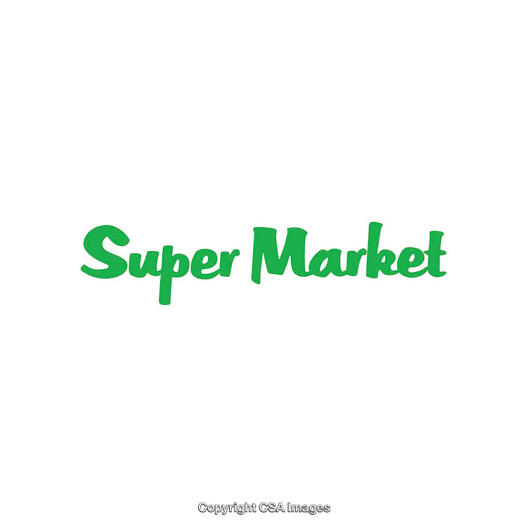 Green Supermarket Text on a White Background in Bold Typeface