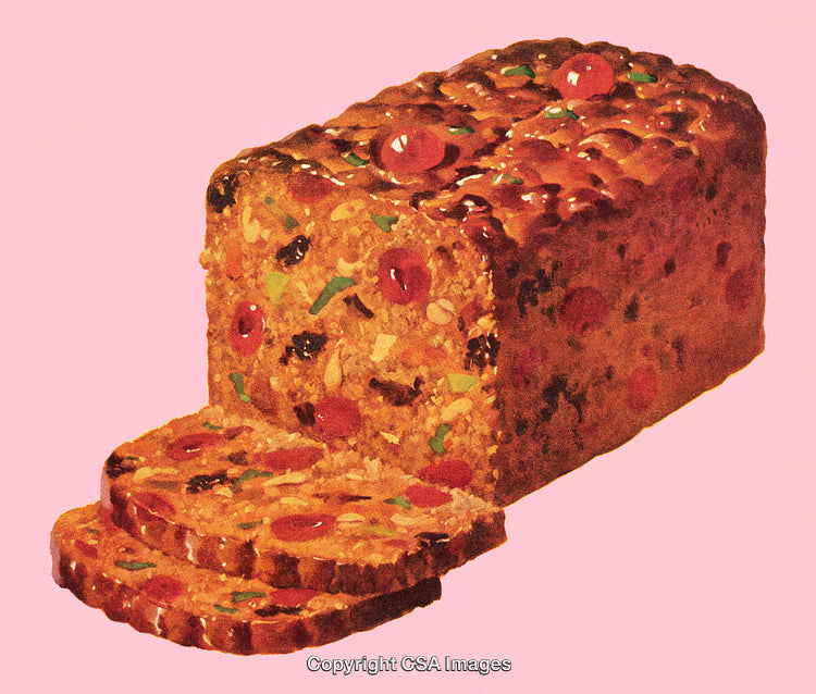 Delicious Fruitcake with Cherry and Nut Garnishes on Pink Background
