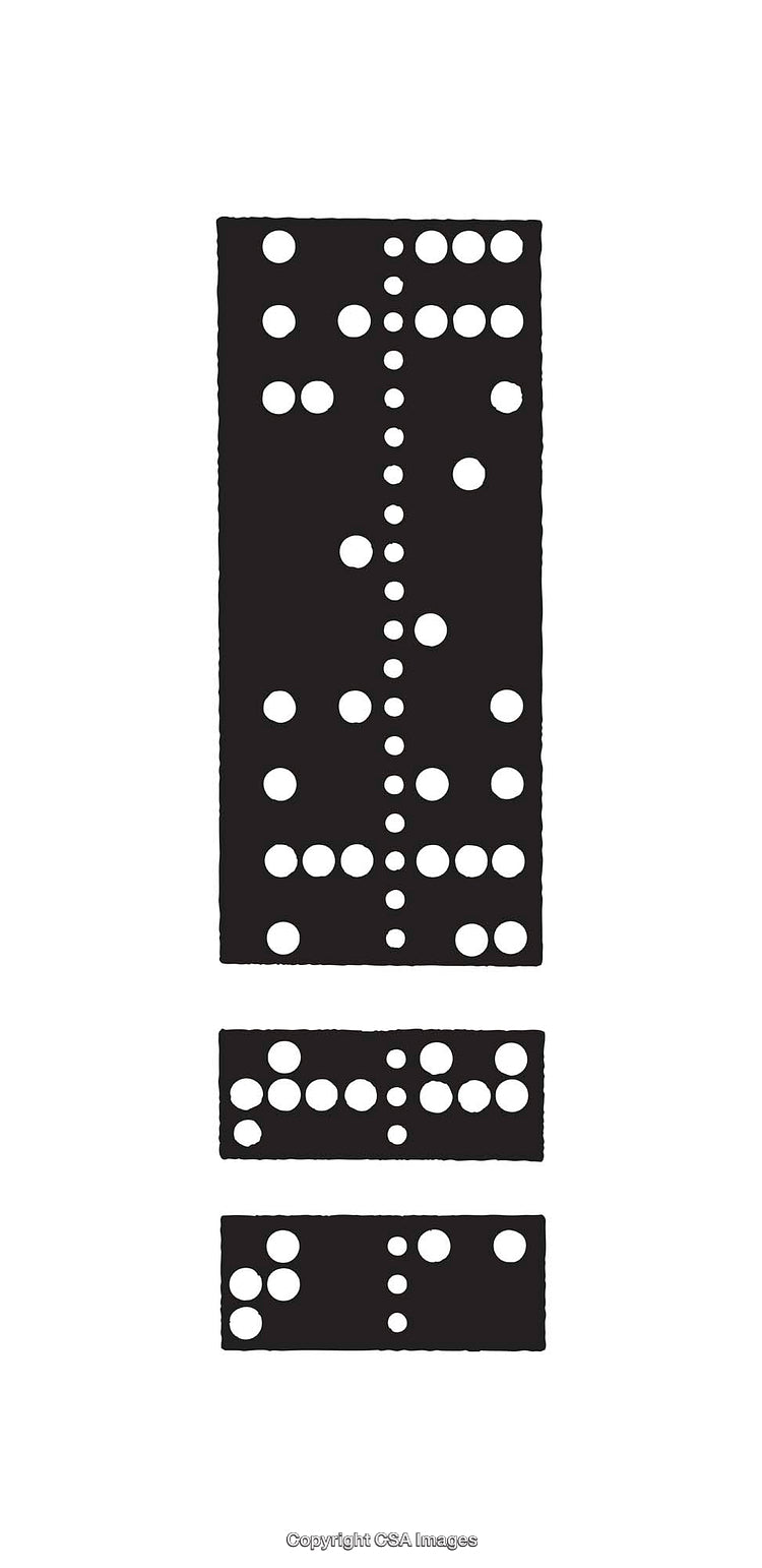 Minimalist Black and White Dominoes Diagram Associated With Mathematical Concepts