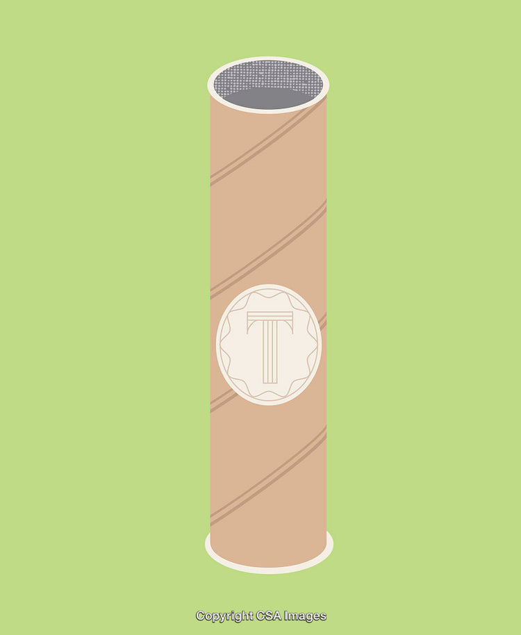 Minimalist Line Art of Cylinder Container with Decorative Label