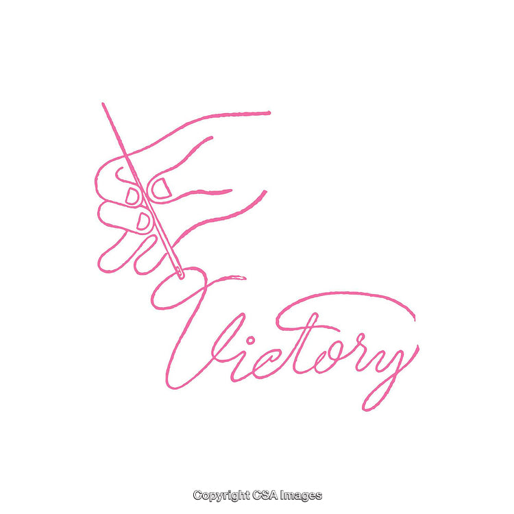 Pink Line Art Illustration of Handwriting Featuring Victory Theme