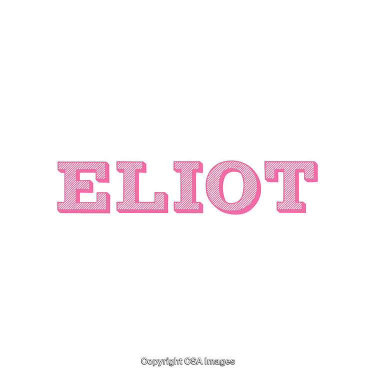 Pink Text Design Featuring Styled Name Eliot on White Background