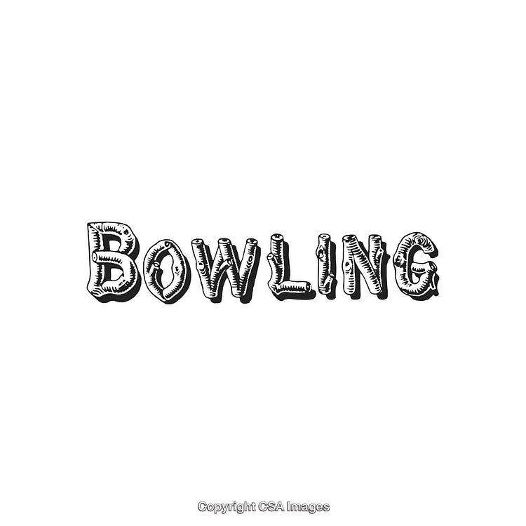 Sketchy Typography of Bowling Text with Playful Doodle Style