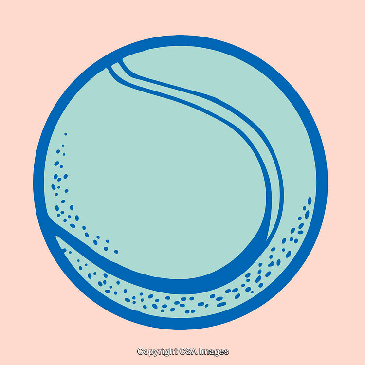 Minimalist Line Art Illustration of a Tennis Ball in Pastel Colors