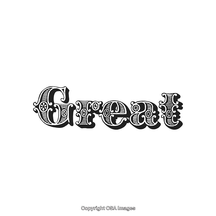 Vintage Typography Design With the Word 'Great' in Ornate Style