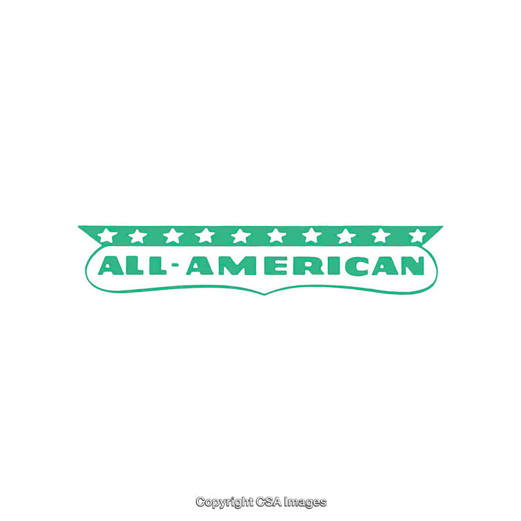 All-American Text With Stars Design on White Background