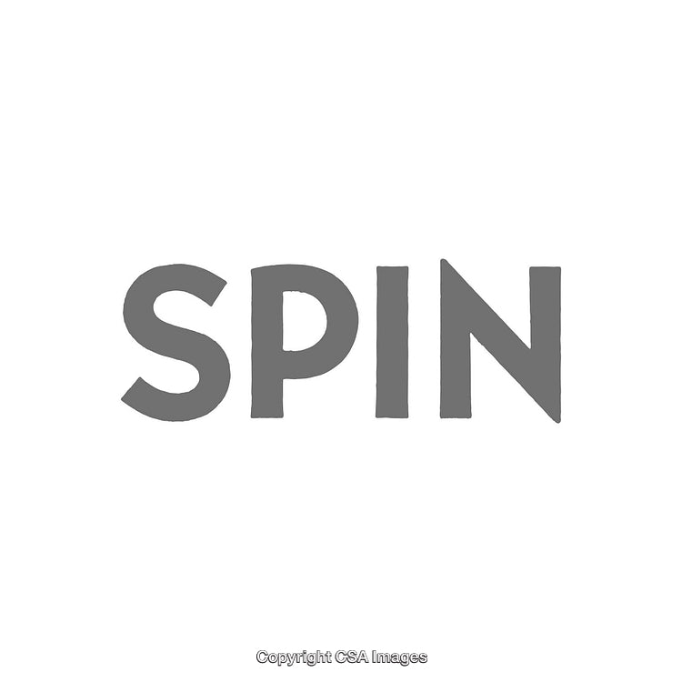 Abstract Rendering of the Word 'Spin' in Bold Monochrome Text