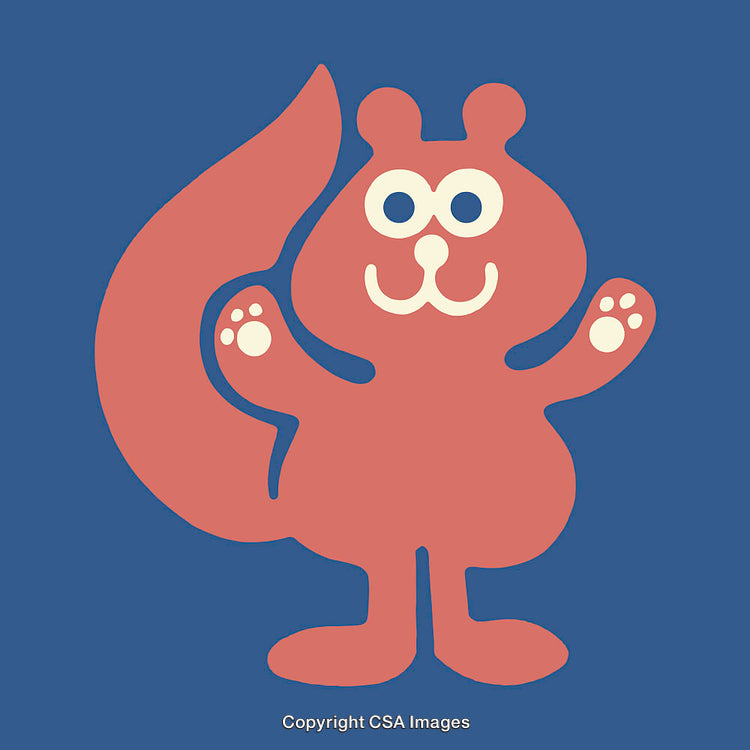 Cute and Minimalistic Illustration of a Cartoon Squirrel Character