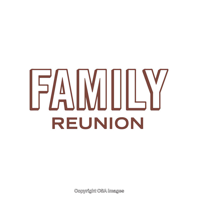 Minimalistic Family Reunion Concept Design in Bold Typography on White Background