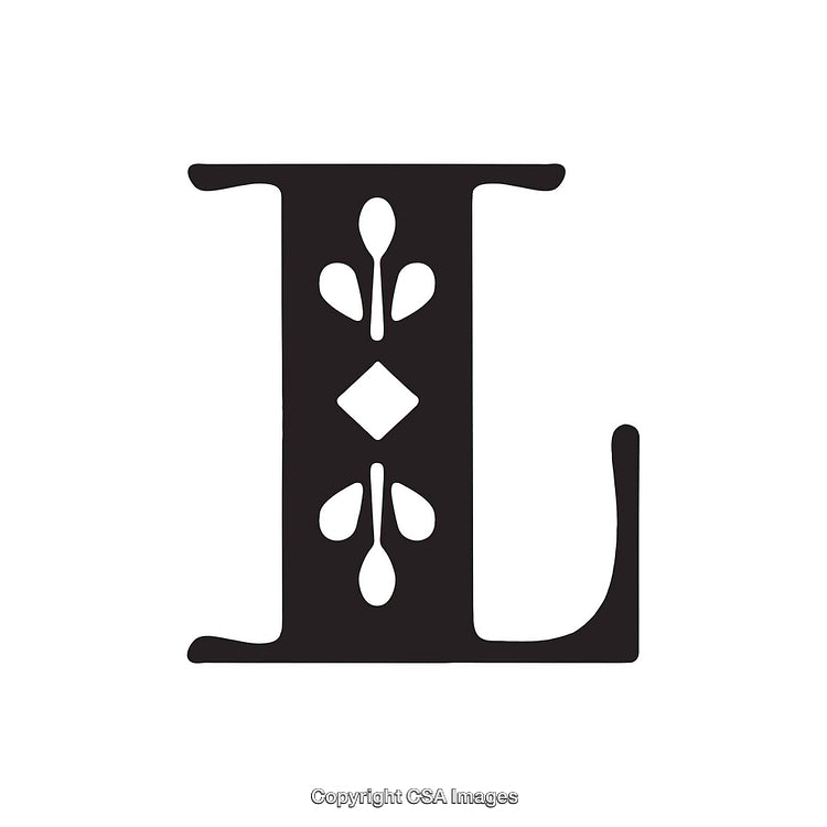 Elegant Decorative Monogram Letter L with Intricate Design Elements