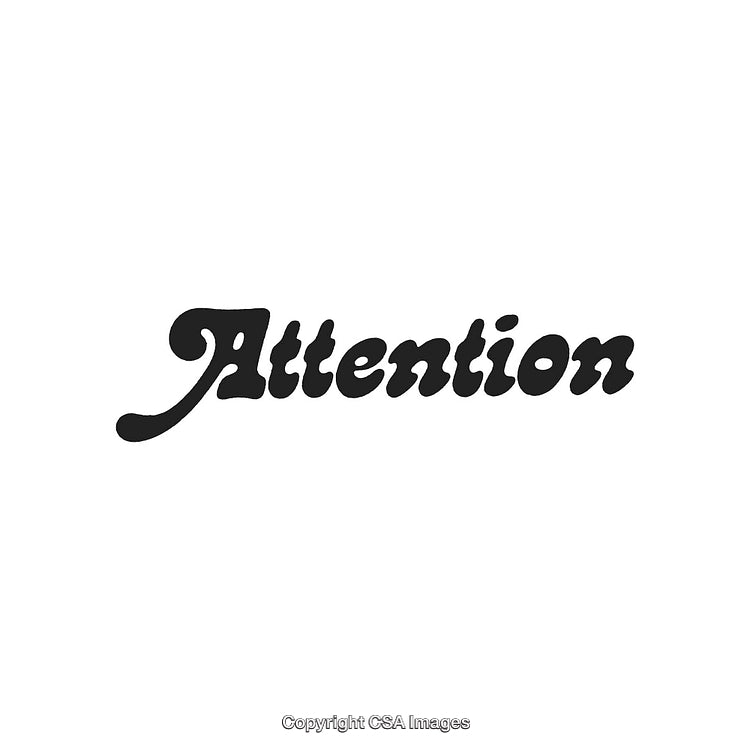 Stylized Text Design of the Word Attention in Black Bold Font