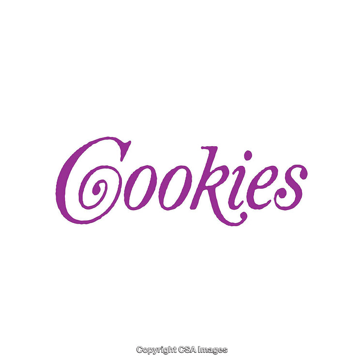 Stylized Purple 'Cookies' Text on a Minimal Background