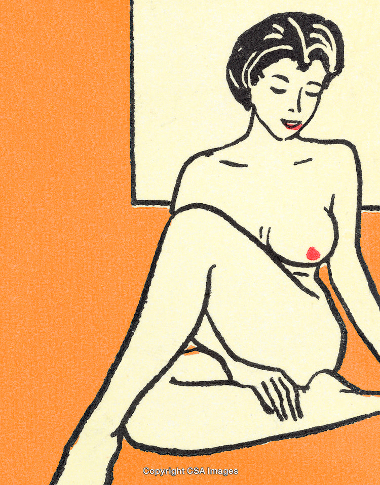 Minimalist Illustration of a Woman in an Elegant Sitting Pose