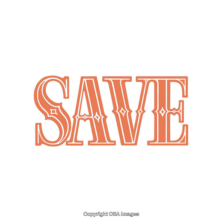 Retro Typography Design With the Word 'Save' in Decorative Font