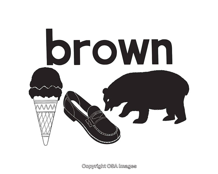 Black and White Brown-Themed Line Art Illustrations of Objects and Animals