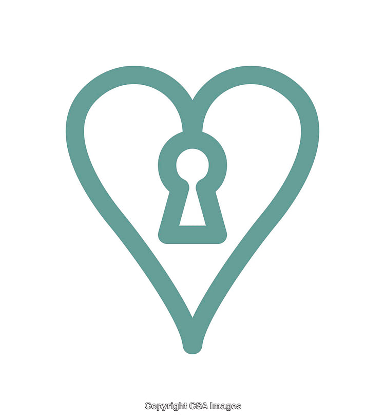 Heart Icon with Keyhole Representing Love and Security