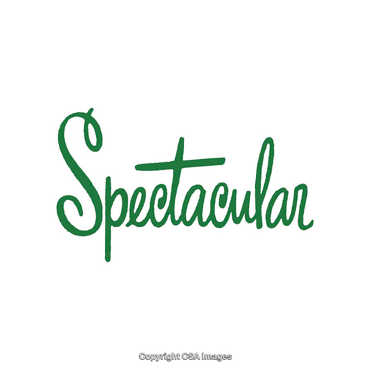 Green Handwritten Spectacular Typography on White Background