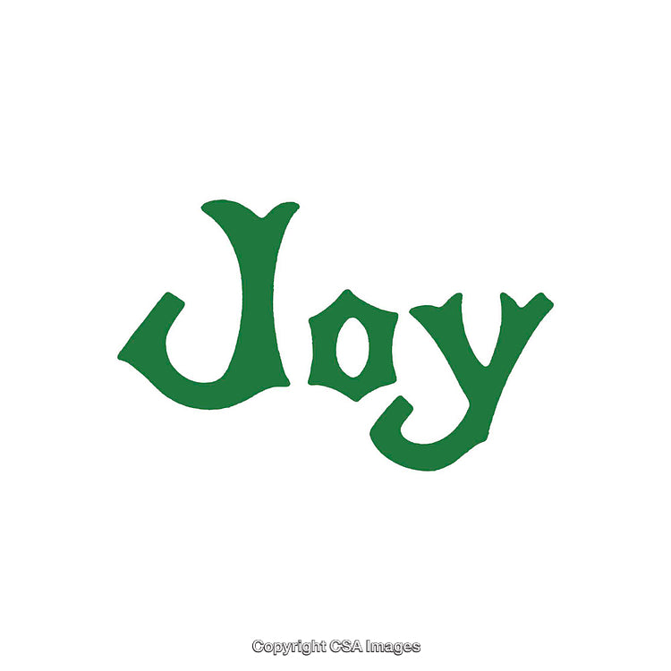 Elegant Green Joy Typography on White Background With Minimalist Style Design