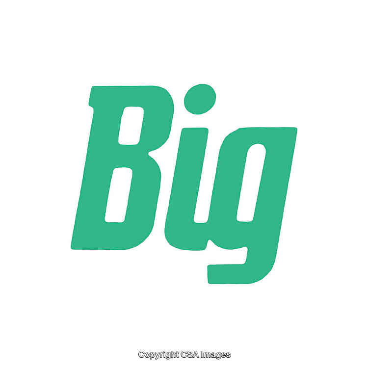 Bright Green Text Art Featuring the Word Big on White Background