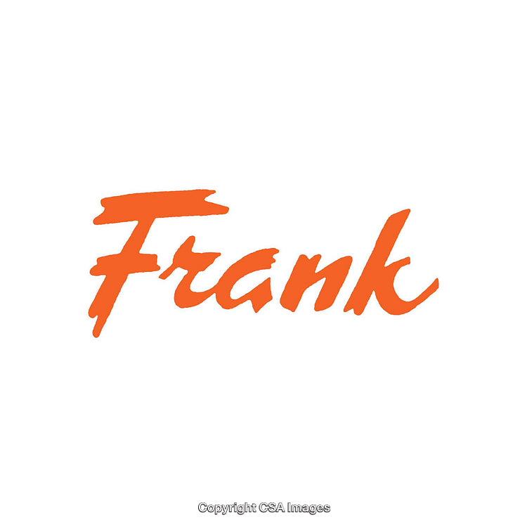 Stylized Orange Frank Text Logo on a White Background