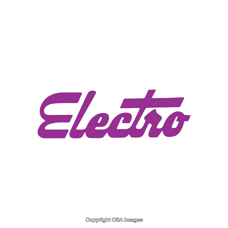 Vibrant Purple Typography Design Featuring the Word Electro on a White Background