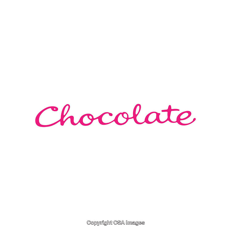 Bold Pink Chocolate Lettering on a Minimalist White Background