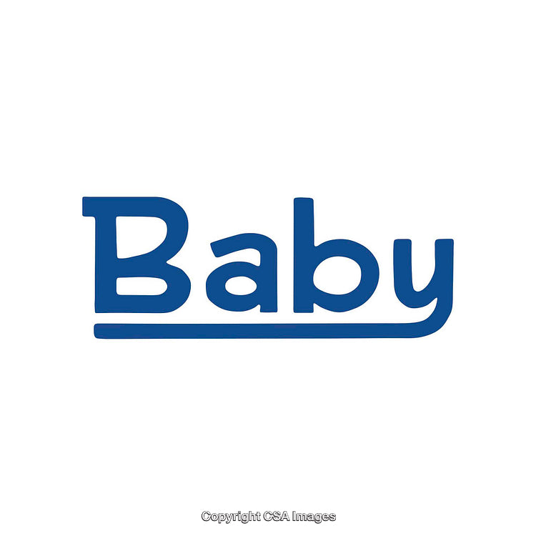 Blue Typography Baby Themed Design on White Background