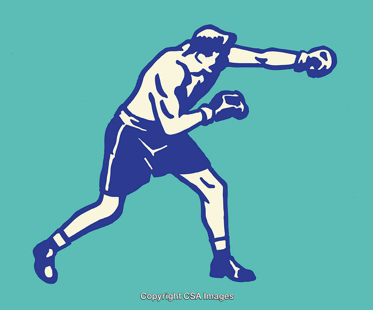 Retro Styled Boxer Illustration Highlighting Dynamic Movement