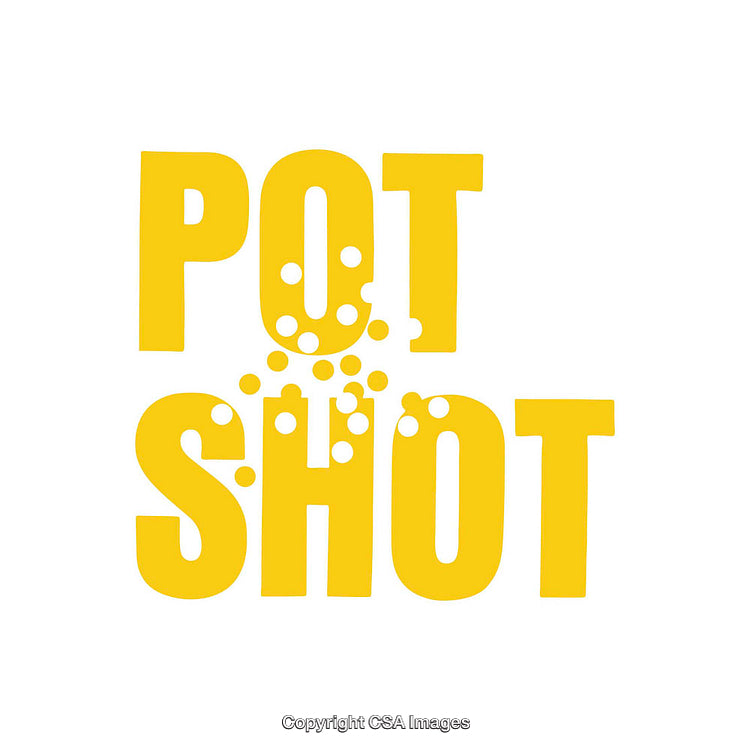 Bold Yellow Text Design with Interactive Dot Effects on White Background