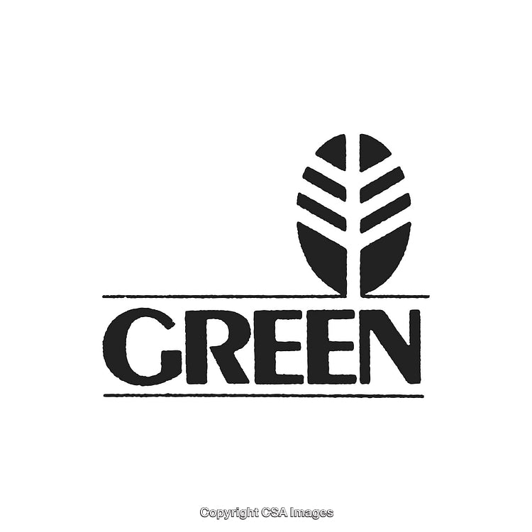 Abstract Minimalist Tree Logo with the Word Green in Modern Style