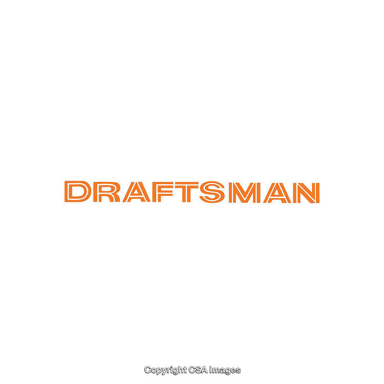 Minimalist Orange Draftsman Text on White Background for Creative Uses