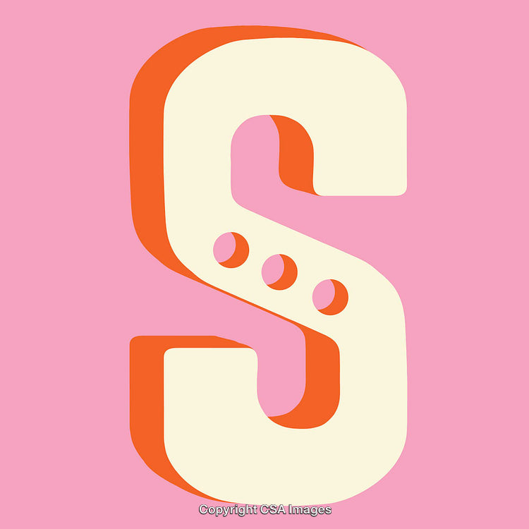 Stylized Letter 'S' on Pink Background for Art and Design Projects