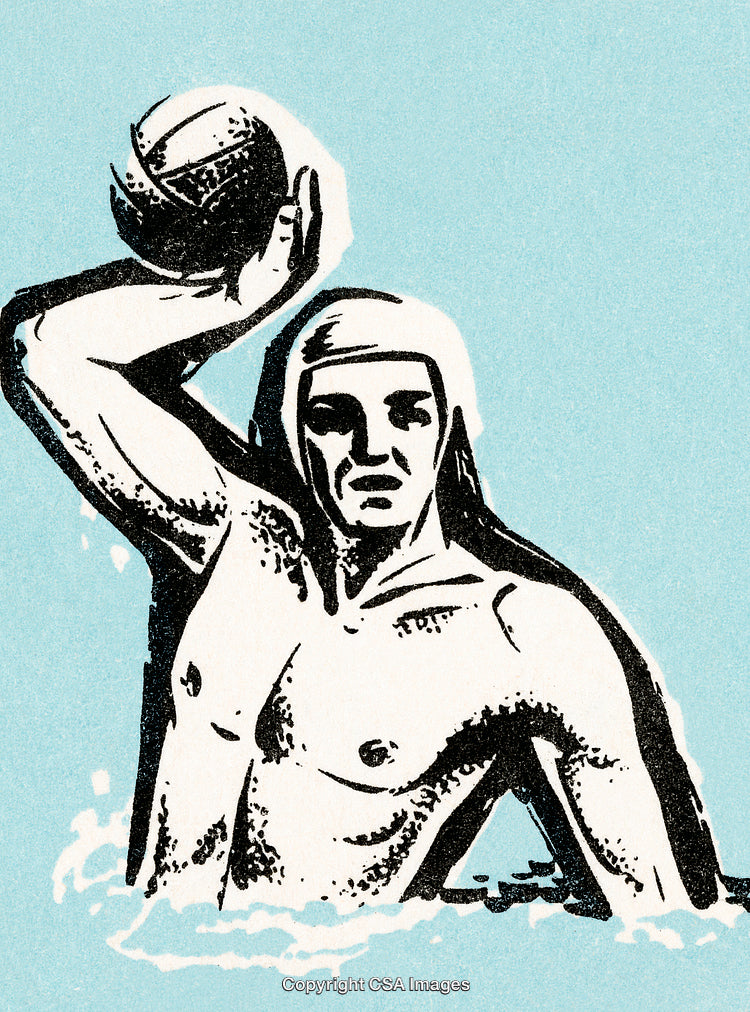 Illustration of an Athlete Holding a Ball in Sport Action Pose