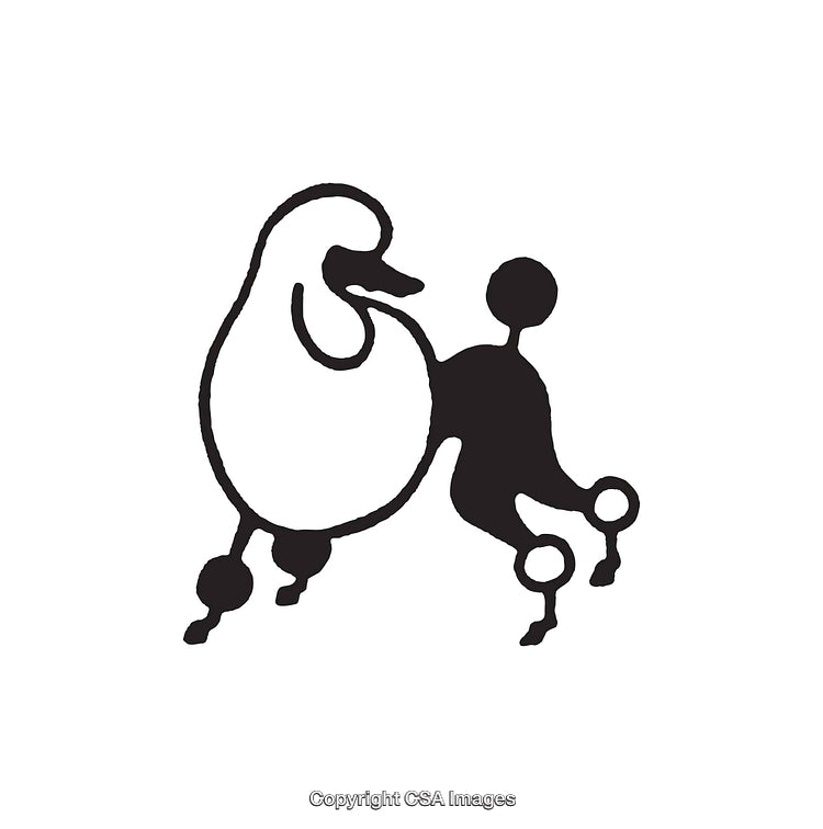 Abstract Black And White Line Art Illustration of a Dog Design