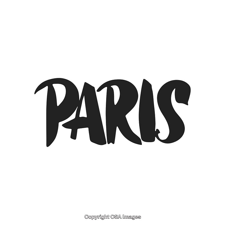 Stylized Graphic of the Word Paris in Bold Black Font