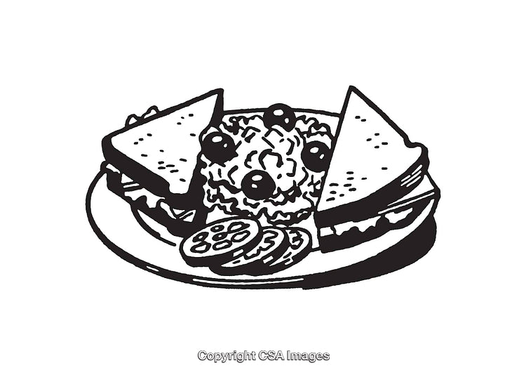 Illustration of Sandwich Plate with Sides in Black and White Line Art
