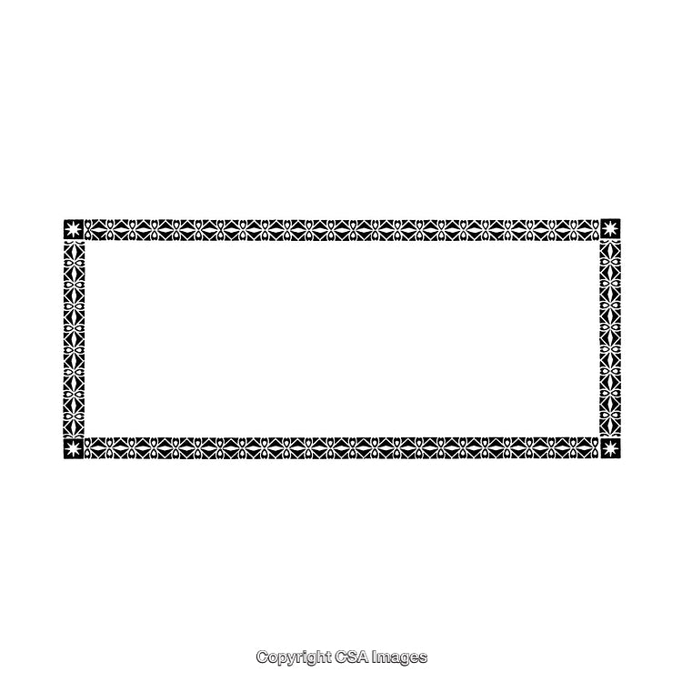 Elegant Black and White Decorative Rectangular Border Design on White Background