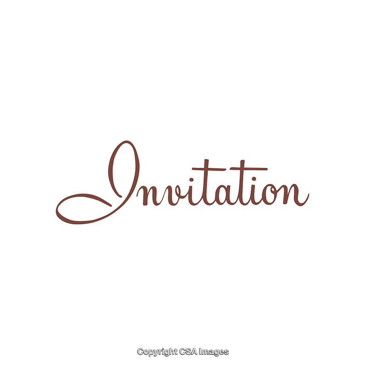 Elegant Script Typography Featuring the Word 'Invitation' in Brown